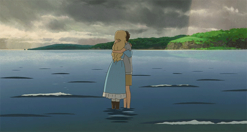 GIF embrace omoide no marnie water - animated GIF on GIFER