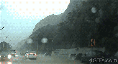 Dash cam landslide GIF - Find on GIFER