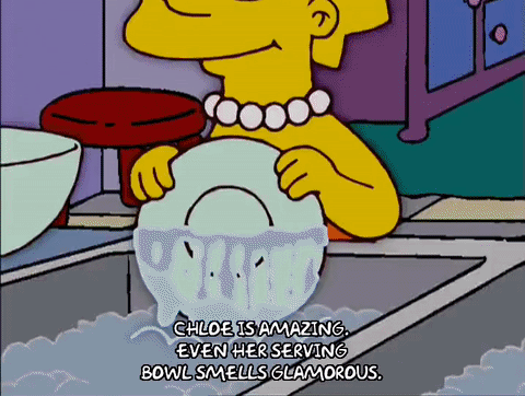 On this animated GIF: dishes marge simpson lisa simpson Dimensions: 480x362...
