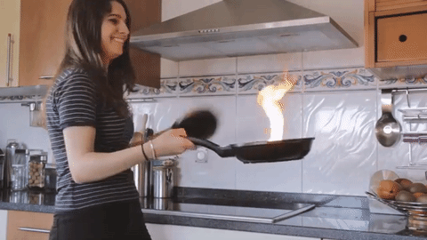 Загорелось масло на сковороде