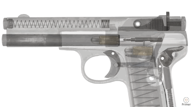 Transparent animation of a gun firing