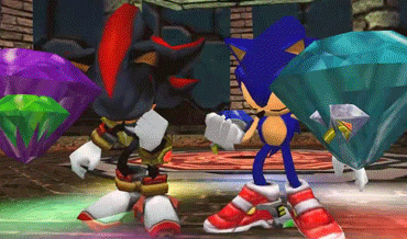 Super Sonic and Super Shadow (moving GIF)