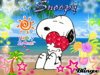 Image result for summer is coming snoopy gif animated