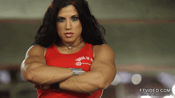 GIF female bodybuilder fbb women with muscle - animated GIF on GIFER