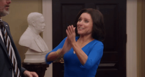 Excited hug veep GIF - Find on GIFER