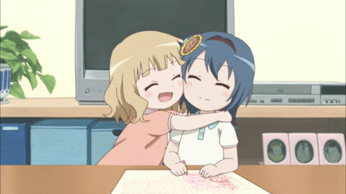 Anime group hug gif