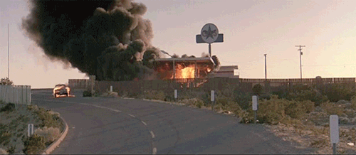 1986 the hitcher explosion GIF - Find on GIFER