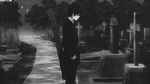 black and white sad anime gif  WiffleGif