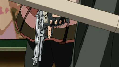 Anime girl gun gif