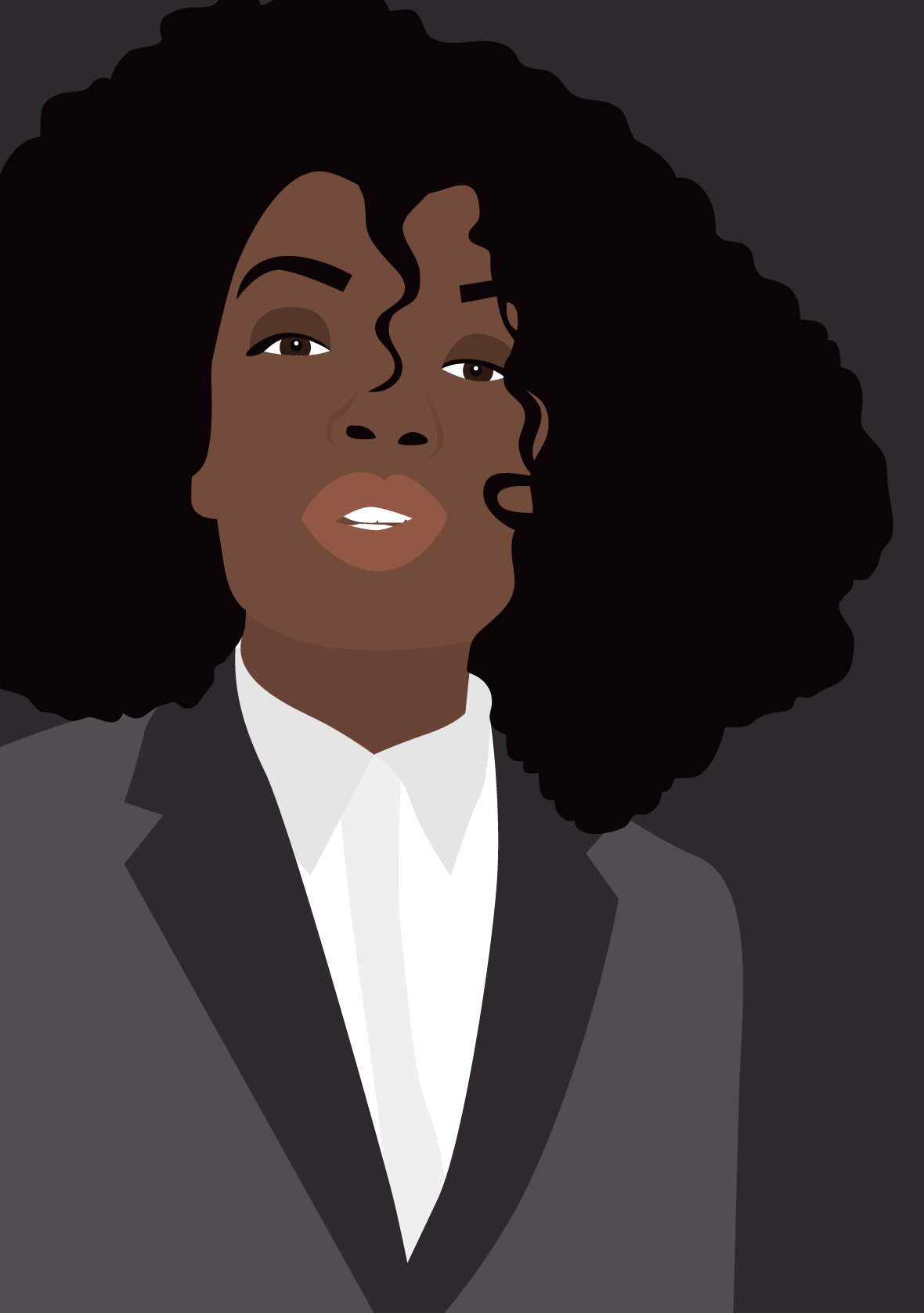 Cartoon with black girl afro African American