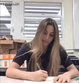 taking a test animated gif