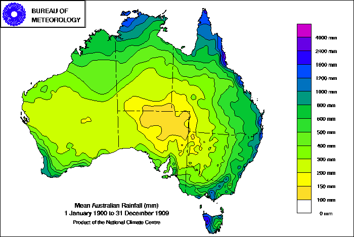 Средние температуры и осадки австралии