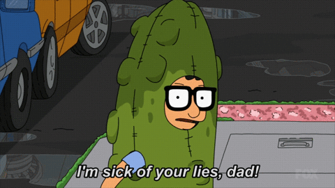 Image result for sick of your lies dad gif