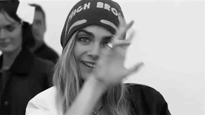 GIF cara delevingne teen black and white - animated GIF on GIFER