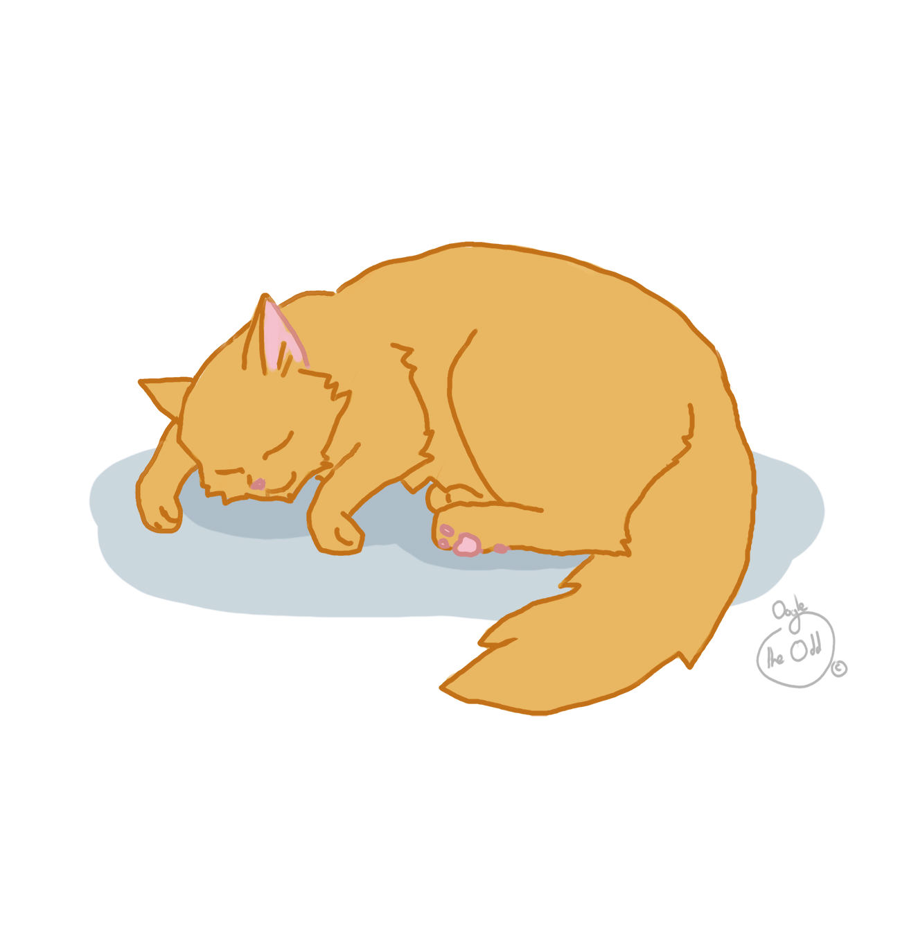 Sleeping animation. Спящий котик. Мультяшный кот лежит.