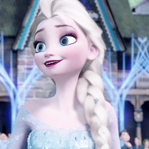Elsa frozen smiling GIF.