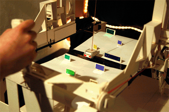 Laser machine gif. Принтер из картона. Механические компьютеры из картона. Рабочие механизмы из картона. Самодельный принтер из картона.