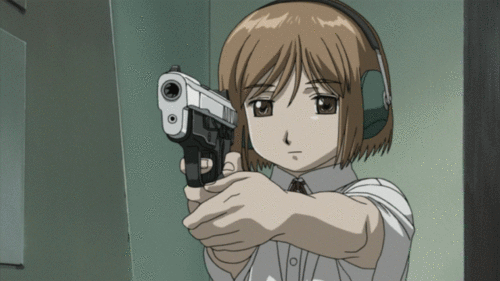 Anime girl gun gif