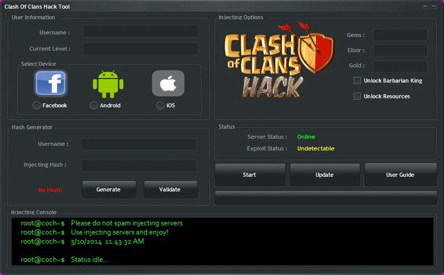 clash of clans link a device hack