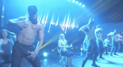 Male stripper magic men live GIF.