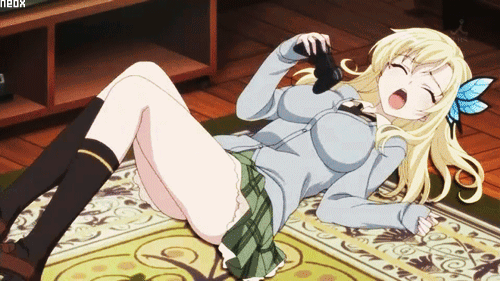 Blonde anime gif