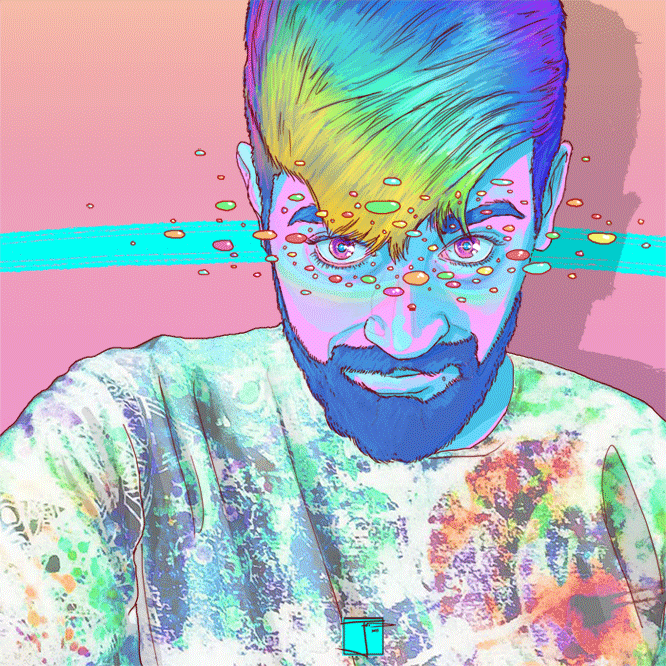 GIF psychedelics portrait digital art animated GIF on GIFER