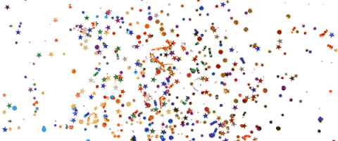 Конфетти анимация на прозрачном фоне для презентации