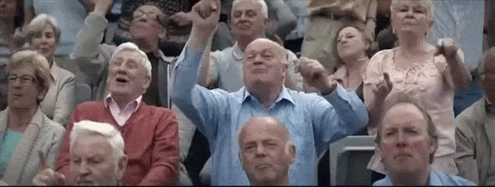 Sports singing crowd GIF on GIFER - by Voodookinos