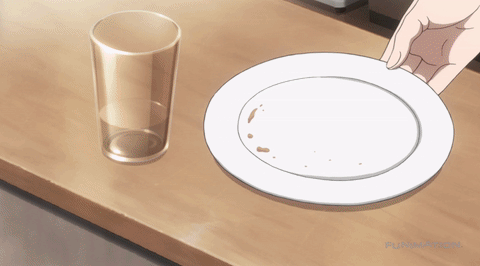Naranja washing dishes anime GIF.