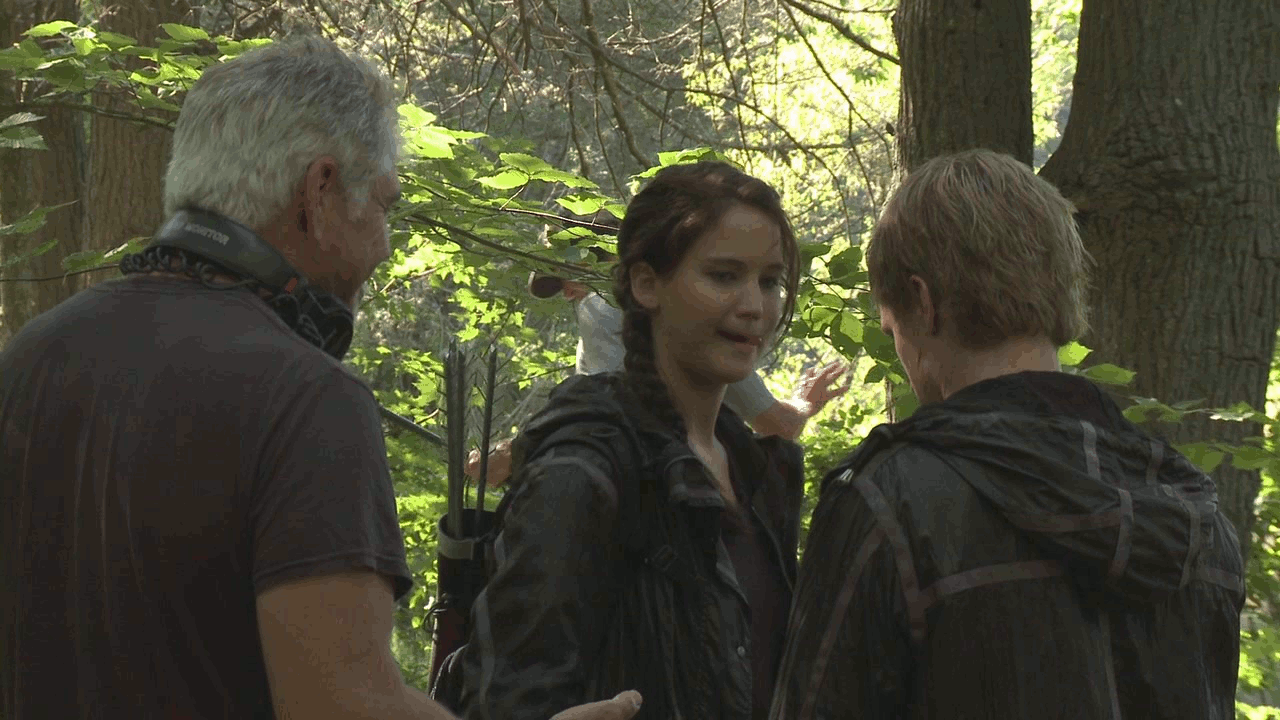 katniss and gale in the woods