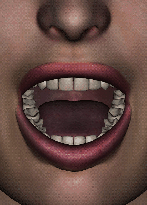 Фотка открытого рта. Анимированный зуб.