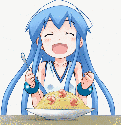 Anime girl eating gif