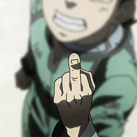 Anime middle finger gif