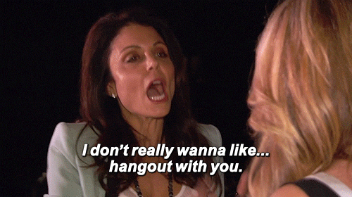 Real Housewives gif: let go of toxic people by saying no