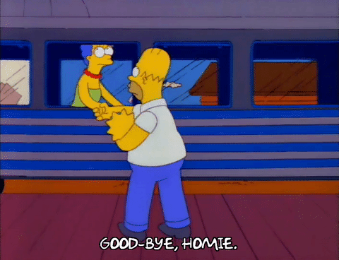 That s amazing she run fifteen. Симпсоны бег. Симпсоны поезд. Good Bye gif Simpsons.