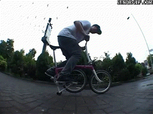 folding bike jump