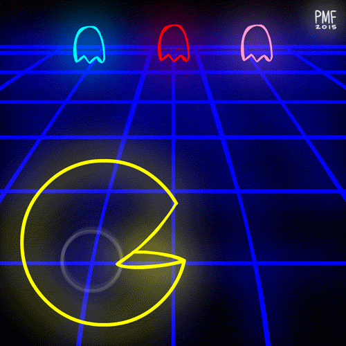 Neon gaming pac man GIF - Find on GIFER