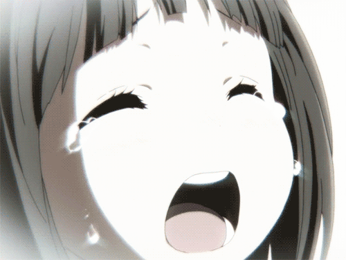 Anime girl crying face