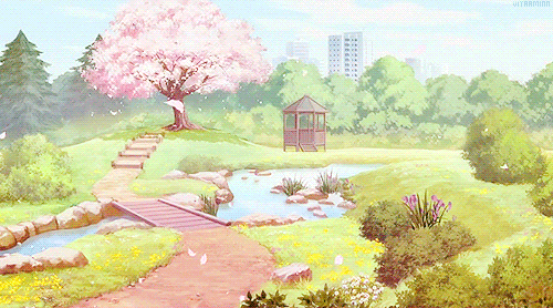 Anime illustration nature GIF  Find on GIFER