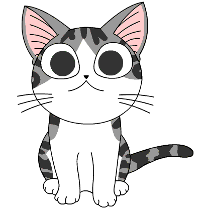 Cute cat with anime emotion and speech babble saying meow. hand drawn  vector illustration of kitty in flat cartoon design. Cute childish clip art  with Stock Vector Image & Art - Alamy