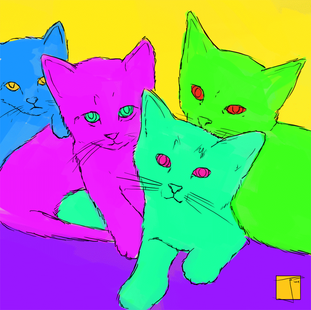 Разноцветные котята. Кот арт. Разноцветный котик арт. 3 кота арты