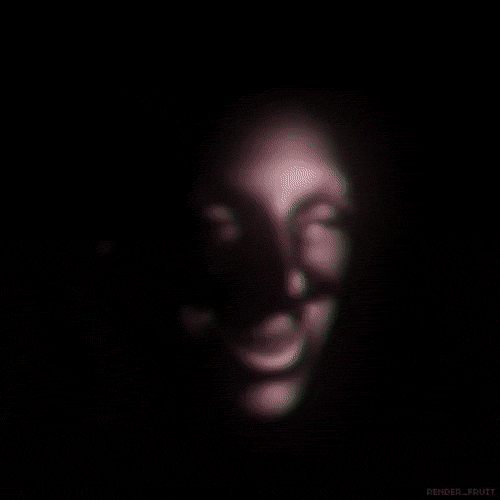 gif of a dimly lit spinning head
