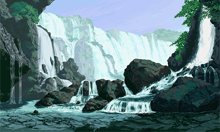 Pixel pixel art waterfall GIF on GIFER - by Baswyn