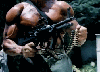 Machine World: Arnold Schwarzenegger Machine Gun Gif
