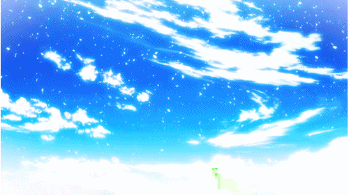 anime girl falling from sky gif