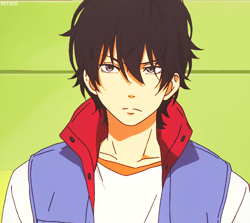 Anime guy blush gif
