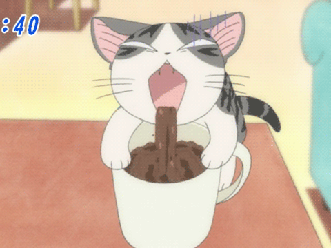 Милый дом фф. Милый дом чи gif. милый дом аниме. кошачий чай аниме. кот кушает аниме.