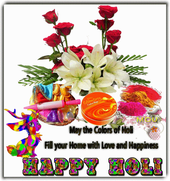 Image result for happy holi with flowers gifs