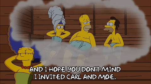 Steam room homer simpson marge simpson GIF - Find on GIFER