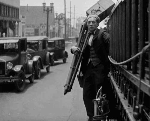 Image result for the cameraman buster keaton gifs